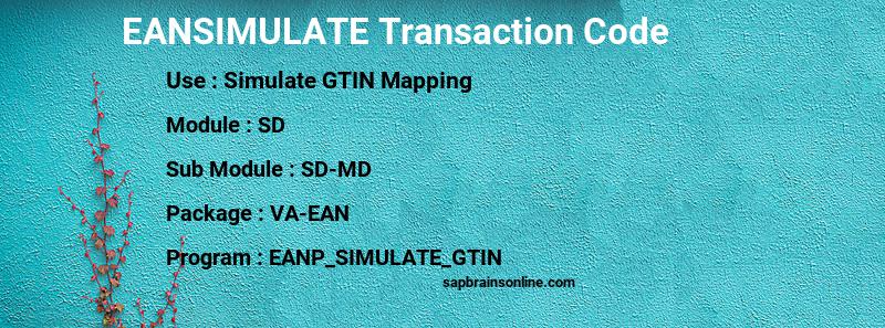 SAP EANSIMULATE transaction code