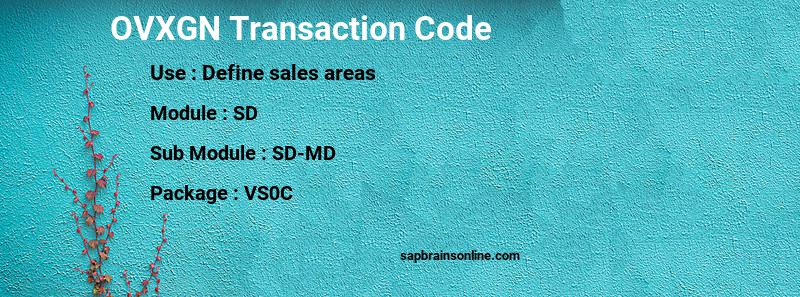 SAP OVXGN transaction code