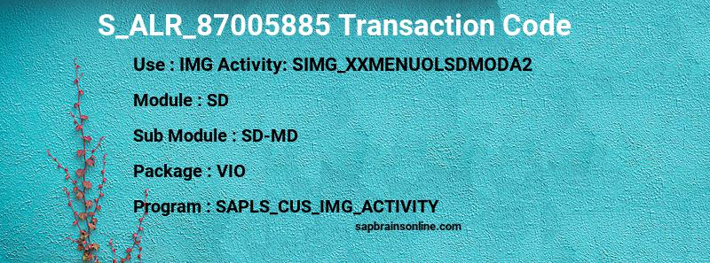 SAP S_ALR_87005885 transaction code