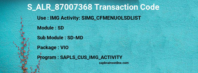SAP S_ALR_87007368 transaction code