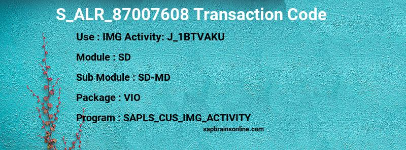 SAP S_ALR_87007608 transaction code