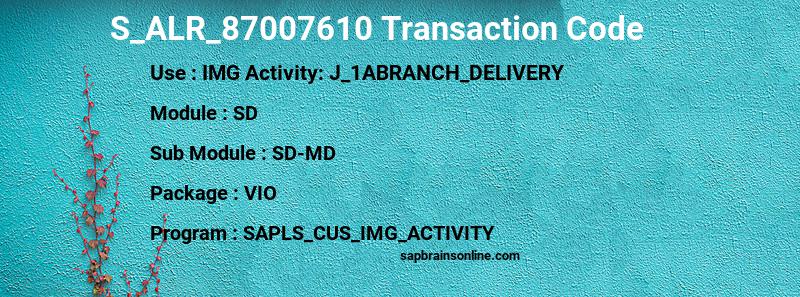 SAP S_ALR_87007610 transaction code