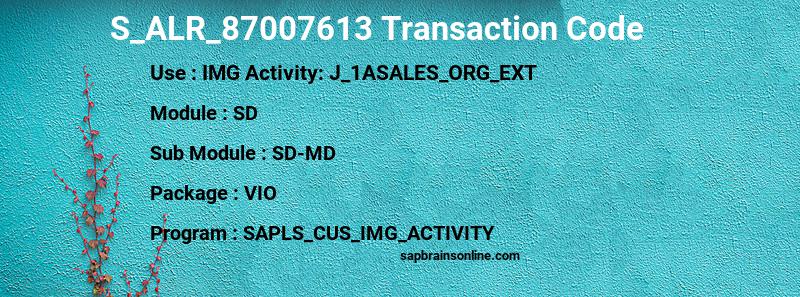 SAP S_ALR_87007613 transaction code