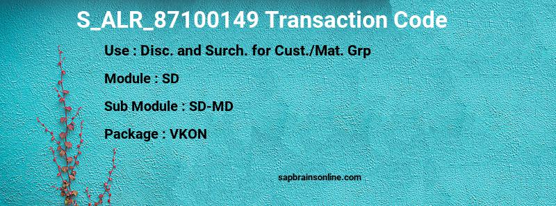 SAP S_ALR_87100149 transaction code