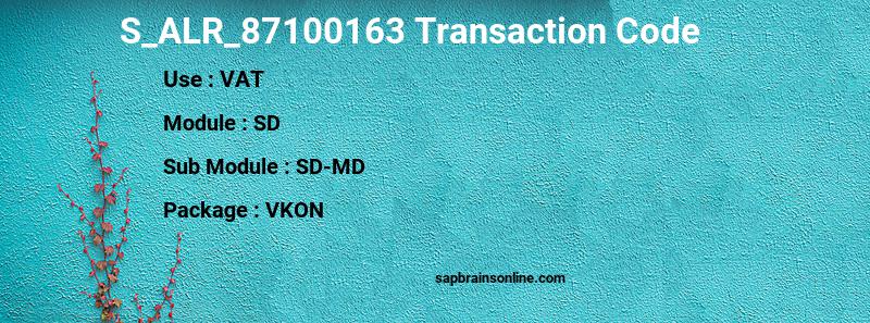 SAP S_ALR_87100163 transaction code