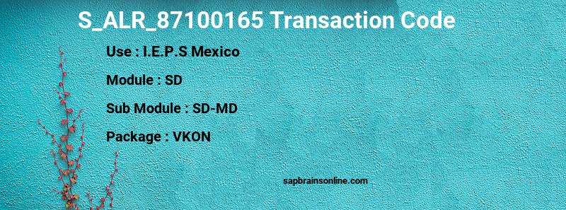 SAP S_ALR_87100165 transaction code