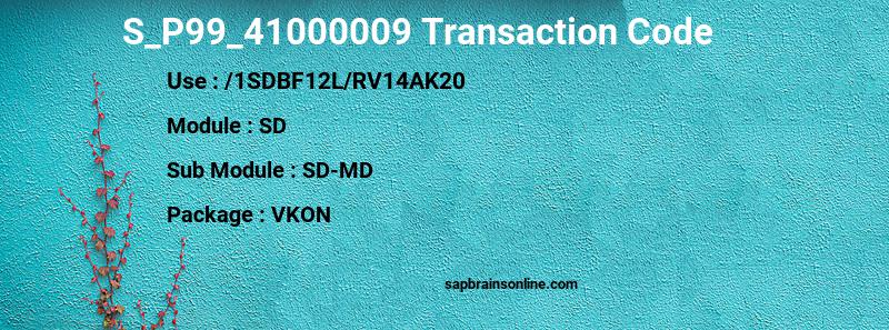 SAP S_P99_41000009 transaction code