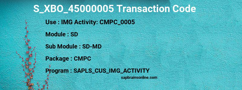 SAP S_XBO_45000005 transaction code