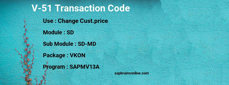 SAP V-51 transaction code