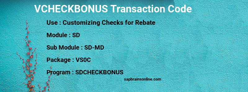 SAP VCHECKBONUS transaction code