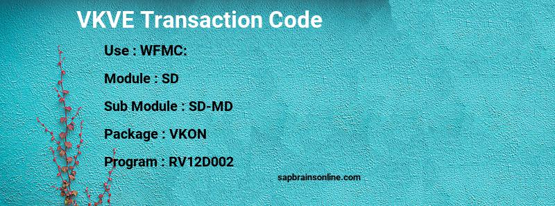 SAP VKVE transaction code
