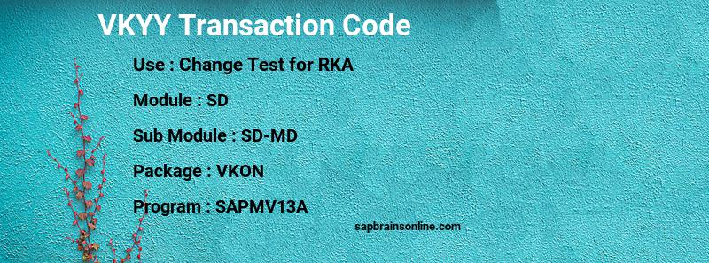 SAP VKYY transaction code