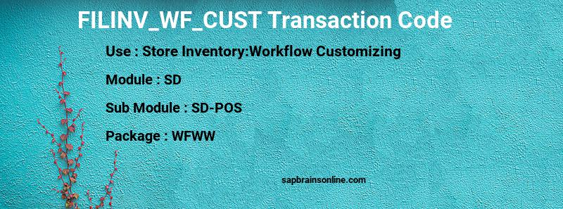 SAP FILINV_WF_CUST transaction code