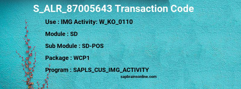 SAP S_ALR_87005643 transaction code