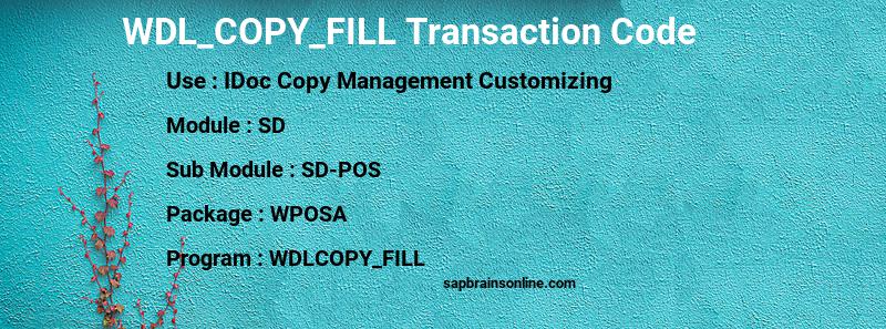 SAP WDL_COPY_FILL transaction code