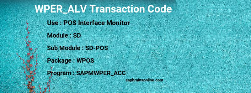SAP WPER_ALV transaction code