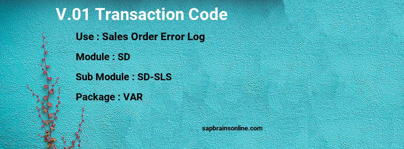 SAP V.01 transaction code