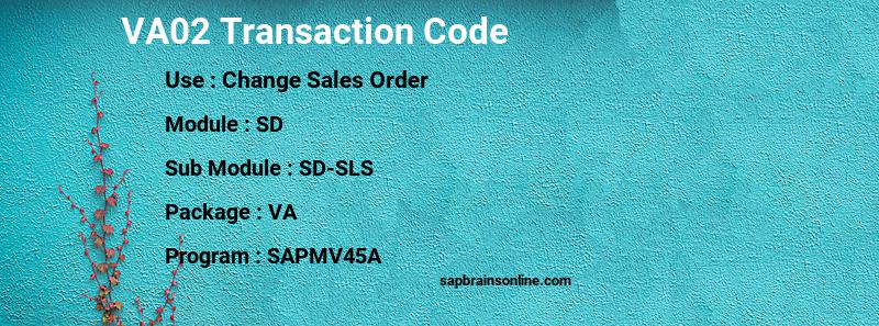 SAP VA02 transaction code
