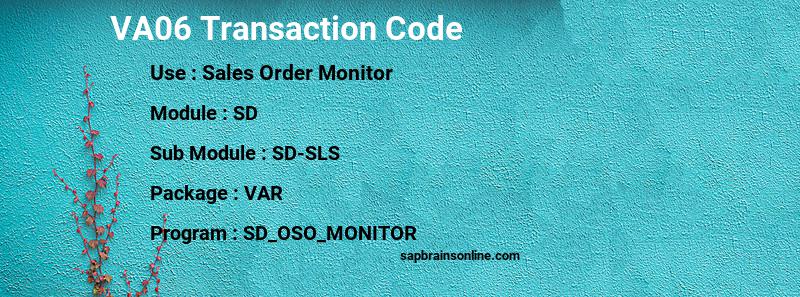 SAP VA06 transaction code