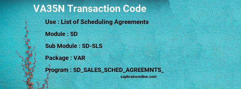 SAP VA35N transaction code