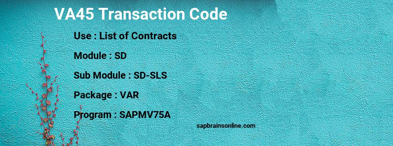 SAP VA45 transaction code