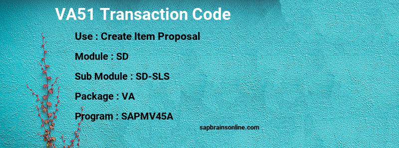 SAP VA51 transaction code