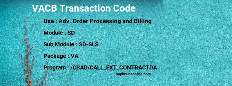 SAP VACB transaction code