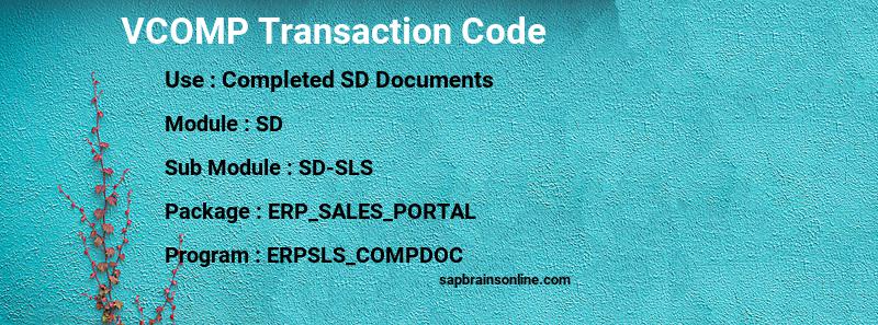 SAP VCOMP transaction code