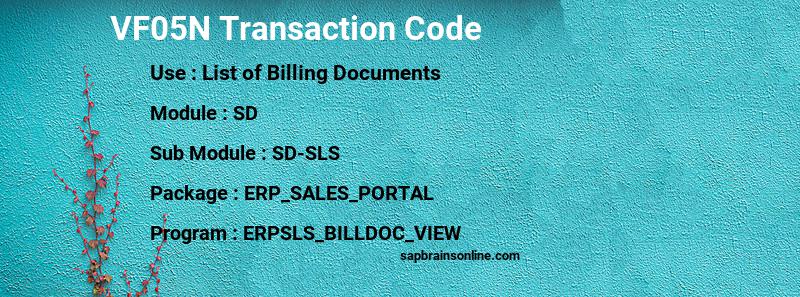 SAP VF05N transaction code