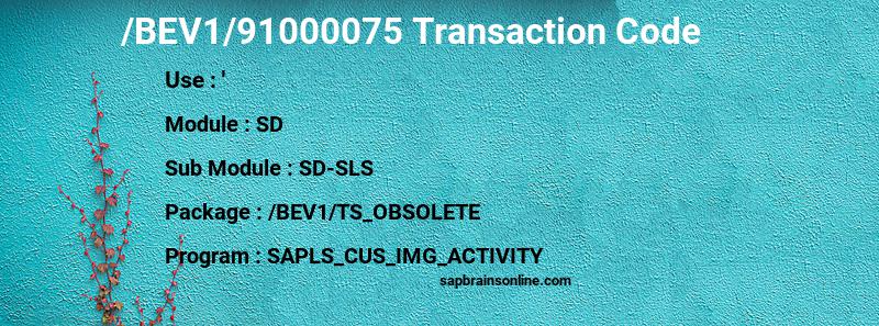 SAP /BEV1/91000075 transaction code
