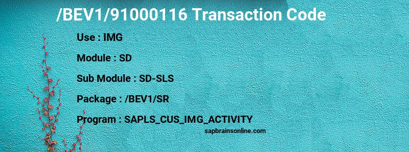SAP /BEV1/91000116 transaction code