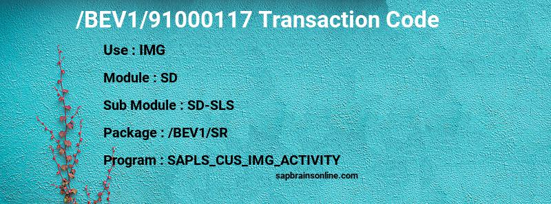 SAP /BEV1/91000117 transaction code
