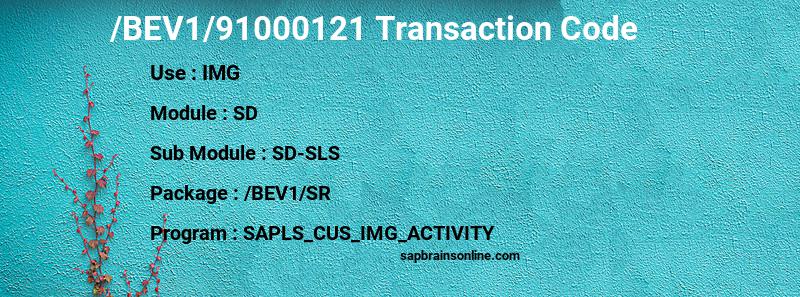 SAP /BEV1/91000121 transaction code