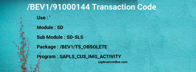 SAP /BEV1/91000144 transaction code