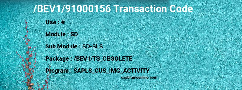 SAP /BEV1/91000156 transaction code
