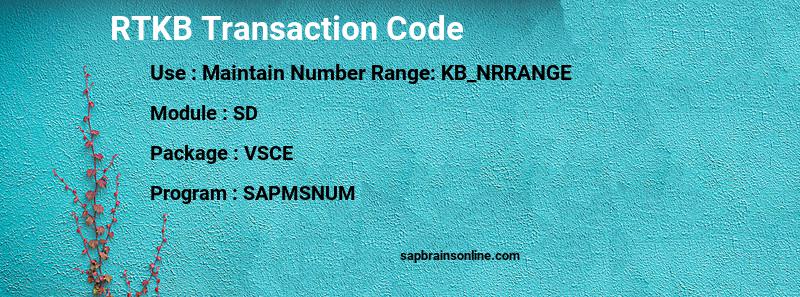SAP RTKB transaction code