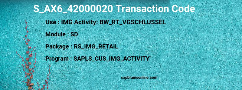 SAP S_AX6_42000020 transaction code