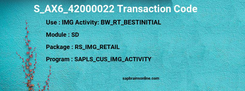 SAP S_AX6_42000022 transaction code