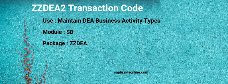 SAP ZZDEA2 transaction code