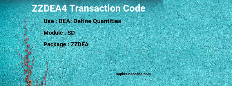 SAP ZZDEA4 transaction code