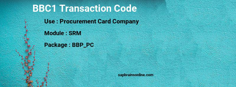 SAP BBC1 transaction code
