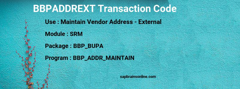SAP BBPADDREXT transaction code