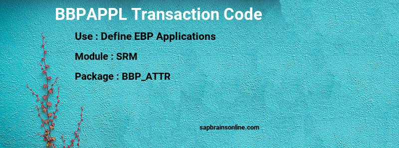 SAP BBPAPPL transaction code