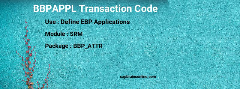 SAP BBPAPPL transaction code
