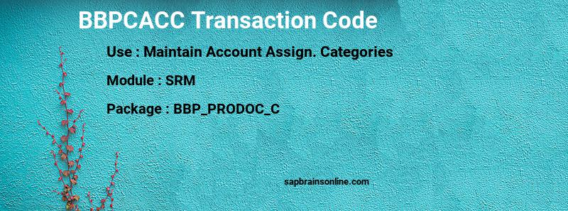SAP BBPCACC transaction code