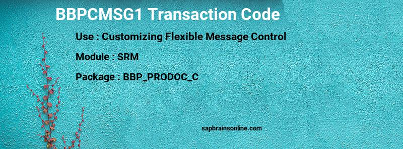 SAP BBPCMSG1 transaction code