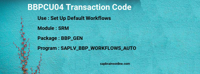 SAP BBPCU04 transaction code