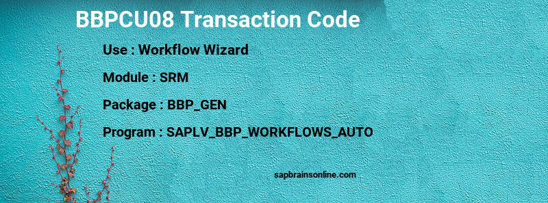 SAP BBPCU08 transaction code