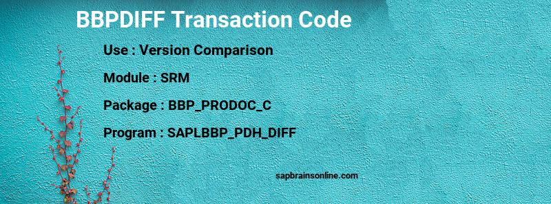 SAP BBPDIFF transaction code