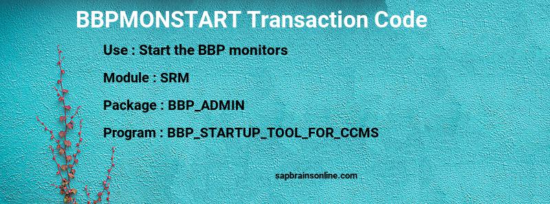 SAP BBPMONSTART transaction code